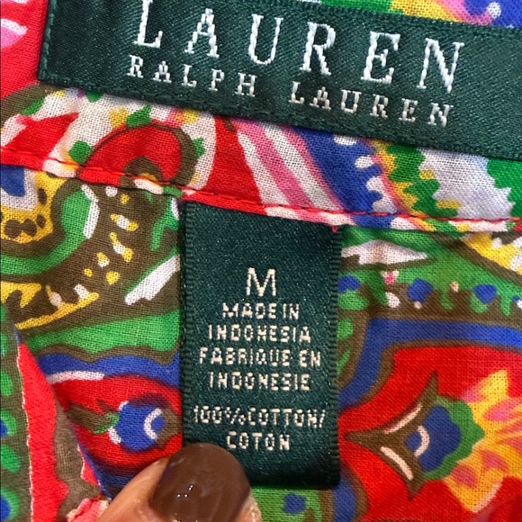 Lauren Ralph Lauren boho paisley top multicolor Size medium - Picture 2 of 6